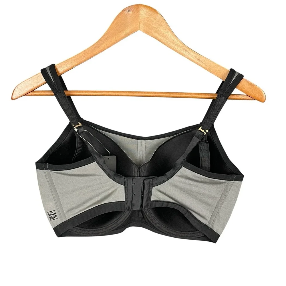 Natori Gray Yogi Contour Convertible Sports Bra Size 34DDD High Impact Underwire